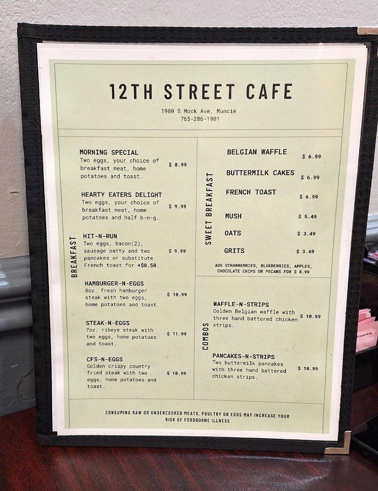 12th Street Cafe Menu image 3